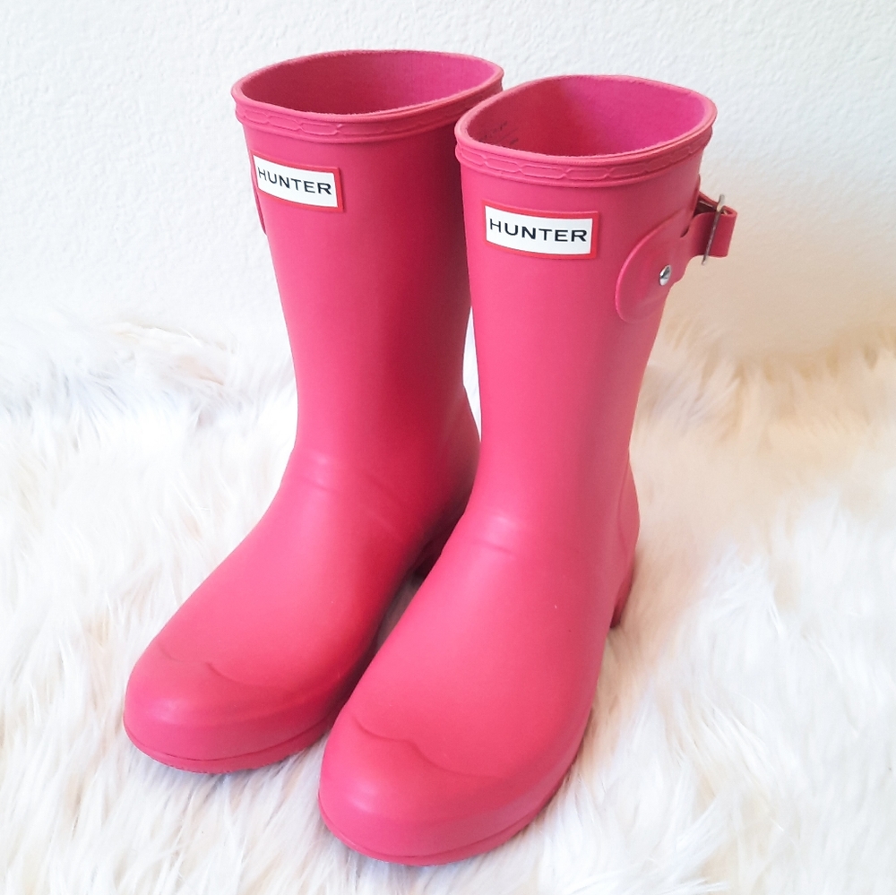 Hunter Bright Barbie Pink Original Tour Foldable Short Rain Boots 7